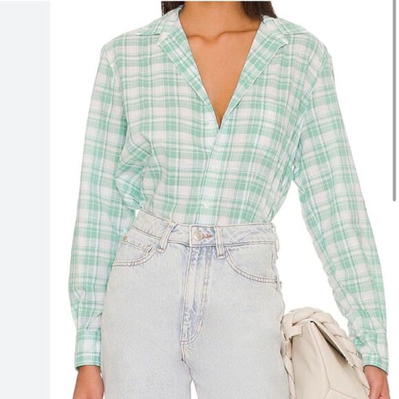 Frank & Eileen Eileen Casual Cotton - Mint Plaid - Picture 1 of 3